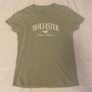 Small Hollister Embroidered Logo Sage Green Tee
